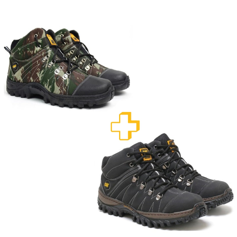 Kit 2 Botas CAT Adventure 085 Em Couro  - Promoção de lançamento