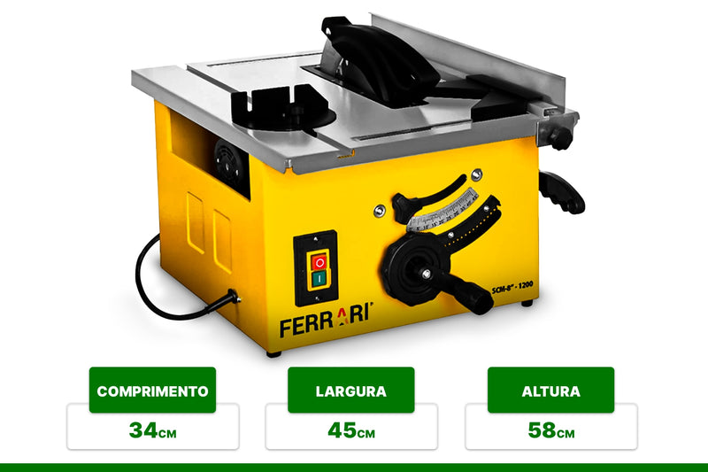 Serra Circular De Mesa Bancada Profissional SCM 8" Ferrari