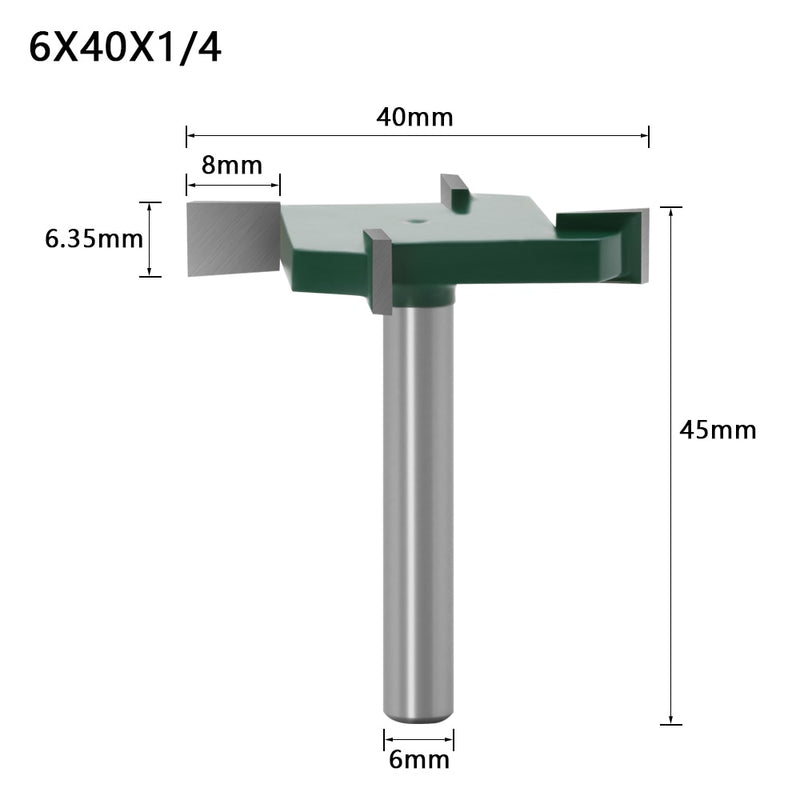 Kit de fresas de entalho para madeira 6mm - 4 Peças