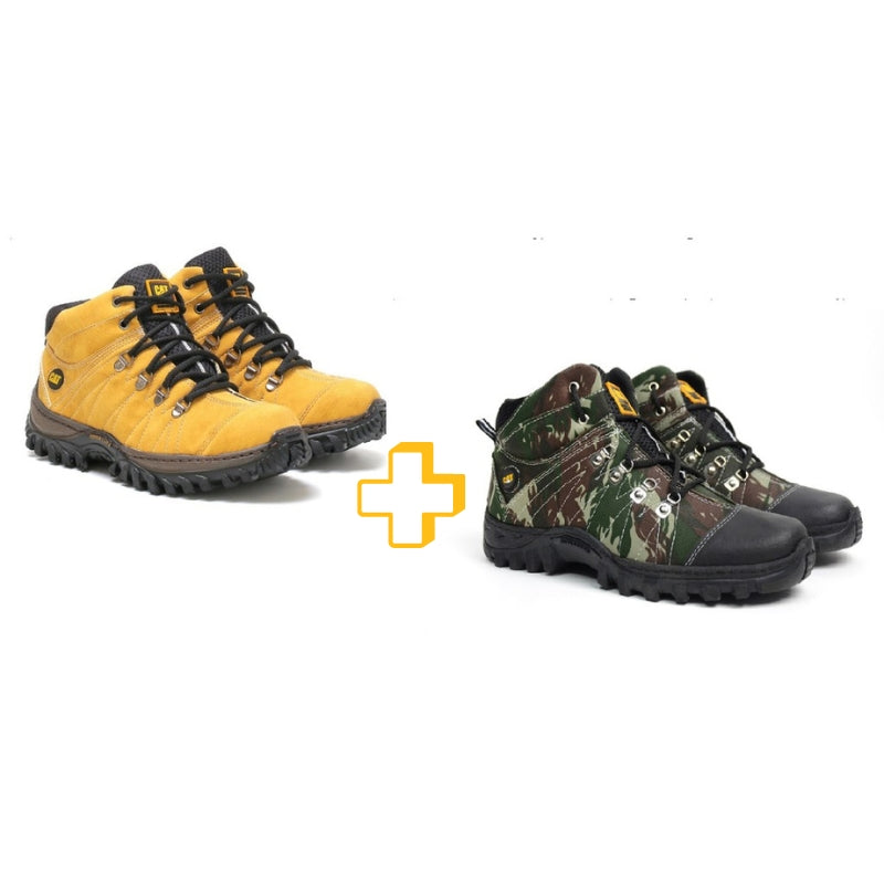 Kit 2 Botas CAT Adventure 085 Em Couro  - Promoção de lançamento