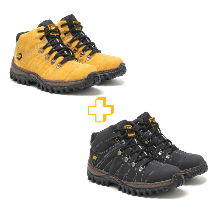 Kit 2 Botas CAT Adventure 085 Em Couro  - Promoção de lançamento