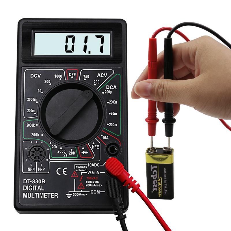 Mini Multímetro digital Portátil LCD DT-830B/ AC/DC 750/1000V testador medidor com sonda