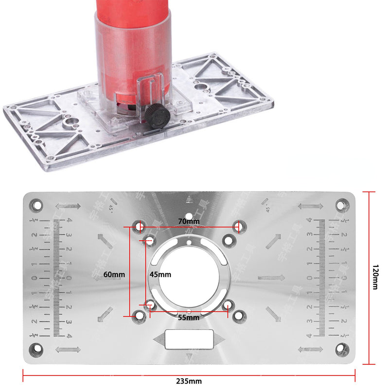 Placa Para Inversão De Tupia em Alumínio -TableInsertion®