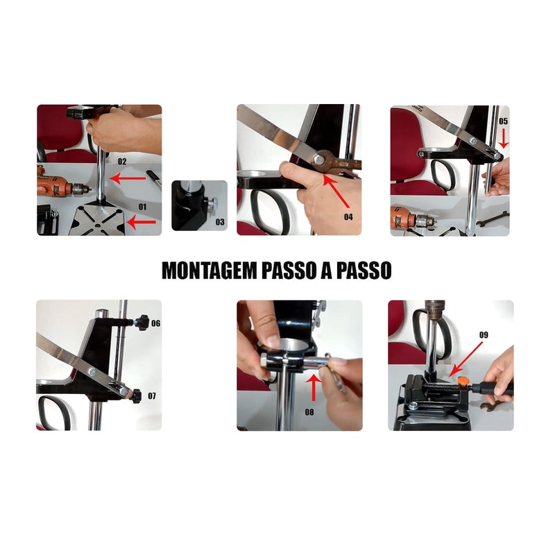 Suporte Para Furadeira Com Morsa 1/2 E 3/8 Manual Ajustável Universal