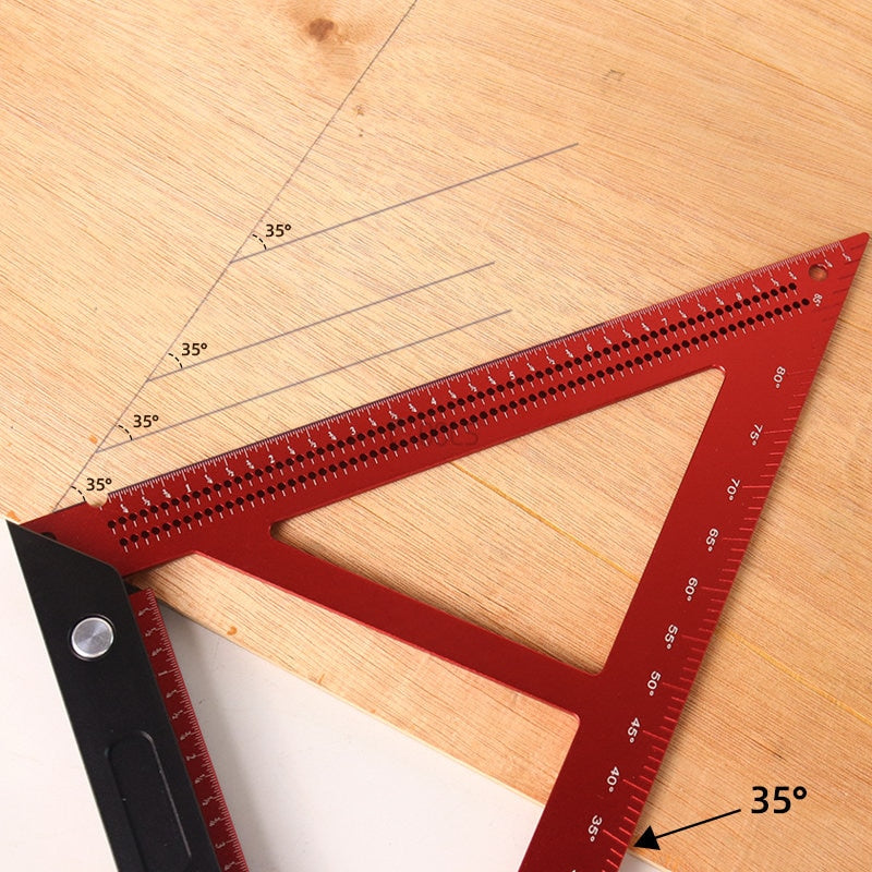 Régua triangular alta precisão com transferidor