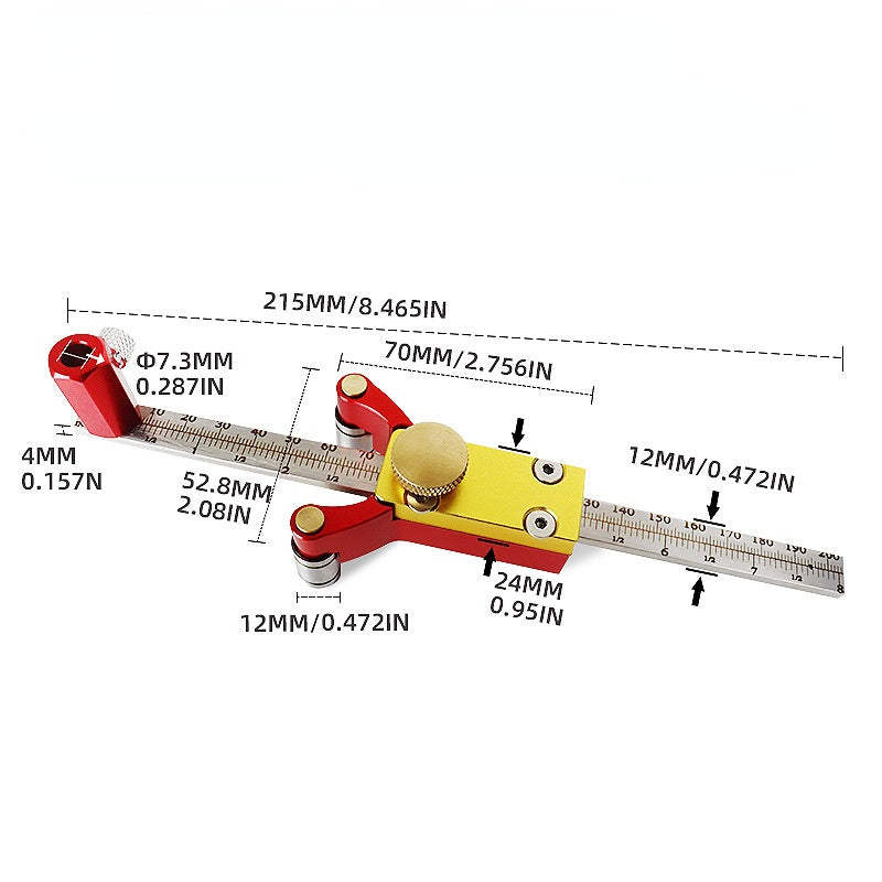 Régua de medição arco linear 3 em 1