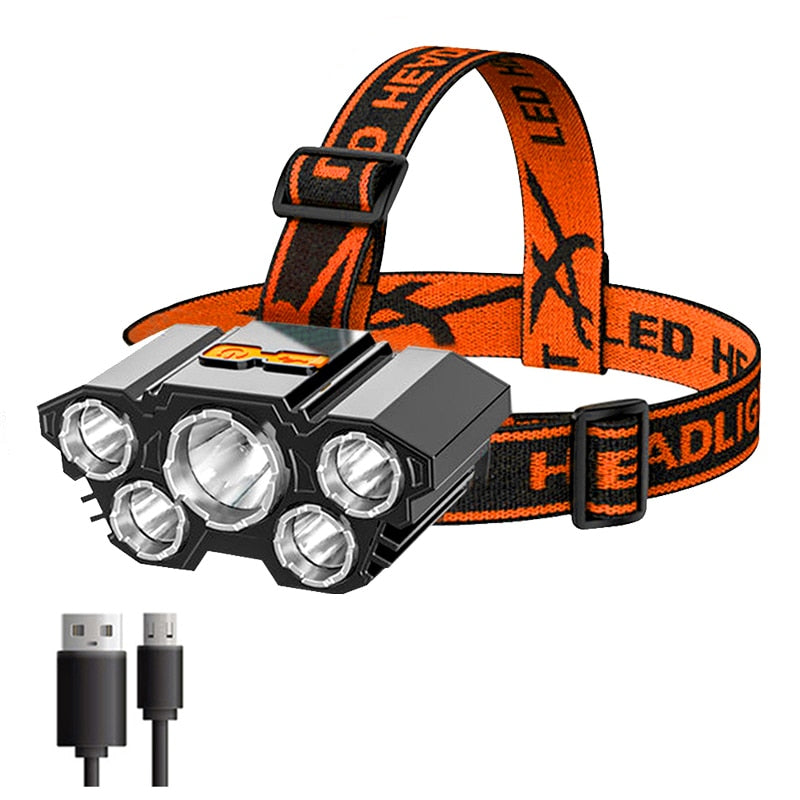 Lanterna de Cabeça Ultra Potente 5 LEDs PowerStrong