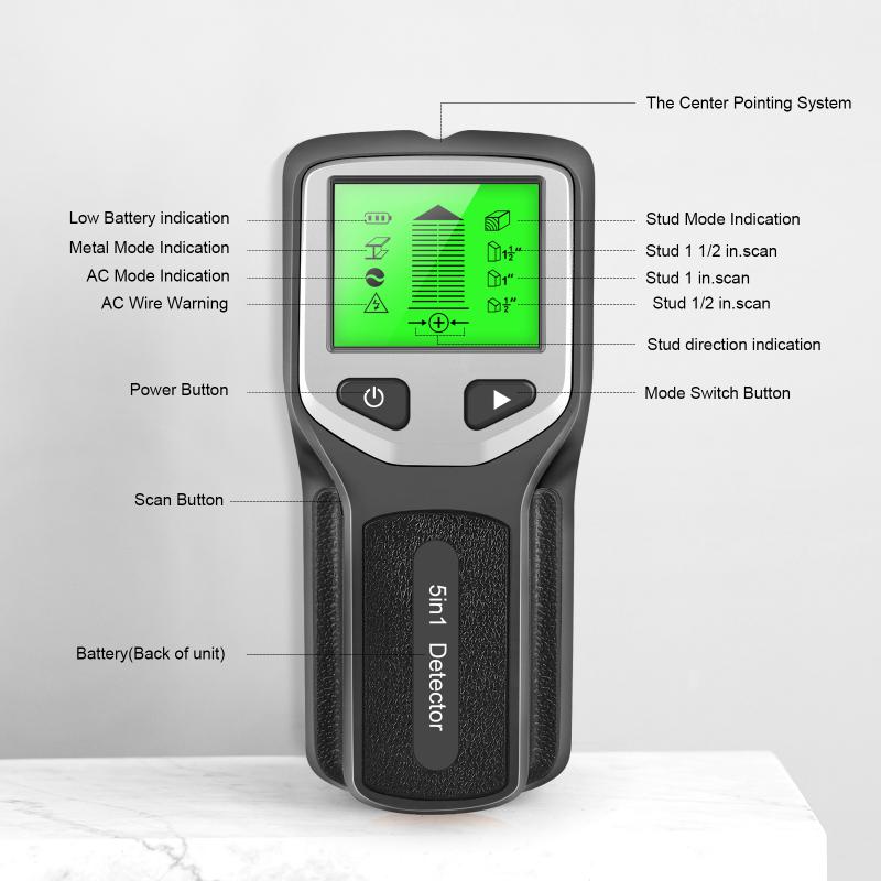 Detector de metais digital profissional 5 em 1